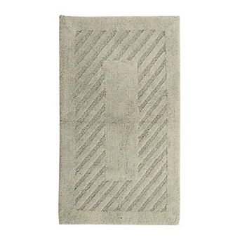 Knightsbridge Diagonal Racetrack 100% Cotton Reversible Bath Rug
