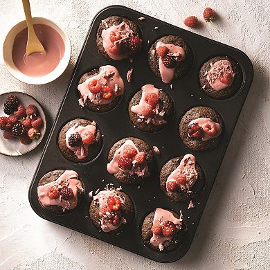 Baker's Secret Non-stick 12 Cup Muffin Pan 11"x15.7" Advanced Collection Carbon Steel
