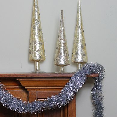 50' x 2.5" Silver Christmas Foil Tinsel Garland - Unlit