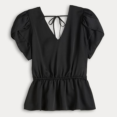Women's Nine West V-Neck Petal Sleeve Top