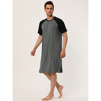 Men's Nightshirt Nightwear Comfy Lounge Soft Pajamas Loose Sleep Shirt Nightgown