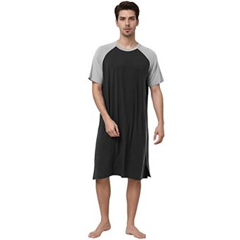 Men's Nightshirt Nightwear Comfy Lounge Soft Pajamas Loose Sleep Shirt Nightgown