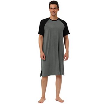Men's Nightshirt Nightwear Comfy Lounge Soft Pajamas Loose Sleep Shirt Nightgown