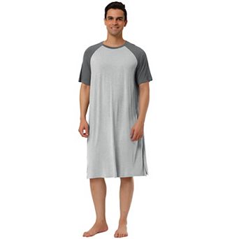 Men's Nightshirt Nightwear Comfy Lounge Soft Pajamas Loose Sleep Shirt Nightgown