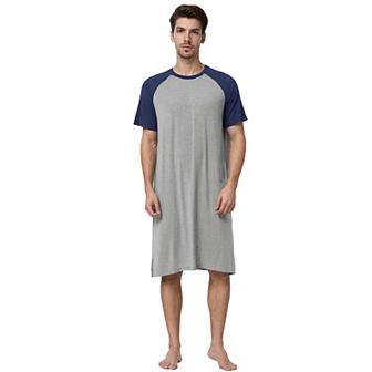 Men's Nightshirt Nightwear Comfy Lounge Soft Pajamas Loose Sleep Shirt Nightgown