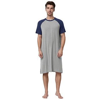 Men's Nightshirt Nightwear Comfy Lounge Soft Pajamas Loose Sleep Shirt Nightgown