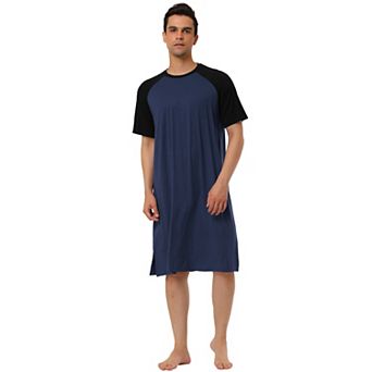 Men's Nightshirt Nightwear Comfy Lounge Soft Pajamas Loose Sleep Shirt Nightgown