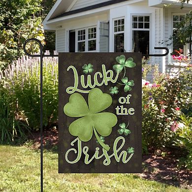 Luck Of The Irish Shamrock Outdoor Garden Flag 12.5