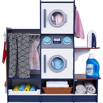 Lil’ Jumbl Kids Washer and Dryer Playset, Wooden Pretend Laundry Play Set for Kids