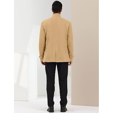 Men's Winter Trench Coat Stand Collar Double Breasted Coats