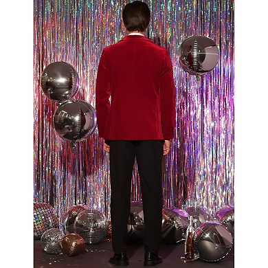 Men's Velvet Blazer One Button Party Prom Tuxedo Dinner Suit Jacket