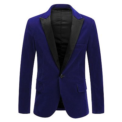Men's Velvet Blazer One Button Party Prom Tuxedo Dinner Suit Jacket