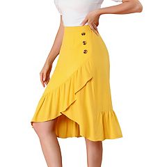 Mustard Stripe High Waisted Wrap Skirt