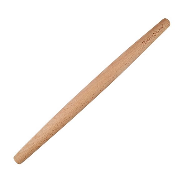 Baker's Secret Kitchen Essentials Beech Wood Lightweight Rolling Pin 19"