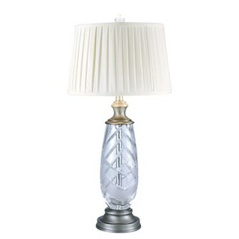 29.5" White and Clear Contemporary Lake Butler Crystal Table Lamp