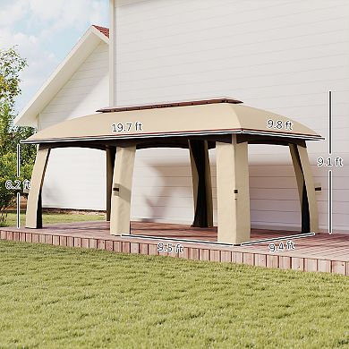 Outsunny 10ft x 20' Patio Gazebo with Netting