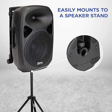 LyxPro 10" Battery Powered PA Speaker System, Portable Active Bluetooth Speaker w/Equalizer