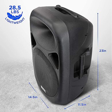 LyxPro 12" Active PA Speaker System, Portable Active Bluetooth Speaker w/Equalizer