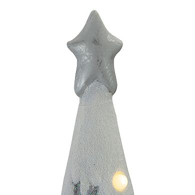 29" LED Lighted Gray and White Tabletop Christmas Tree