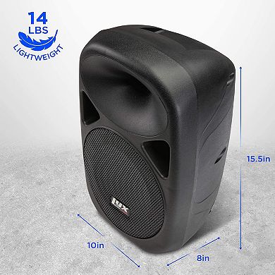 LyxPro 8" Active PA Speaker System, Portable Active Bluetooth Speaker w/Equalizer