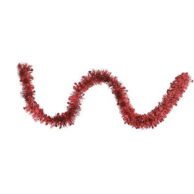 50' x 2.5" Red Tinsel Christmas Garland with Polka Dots - Unlit