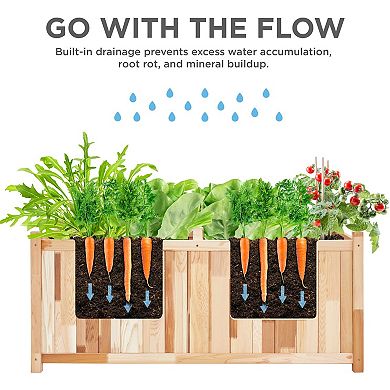 Jumbl Garden Bed, 48x20x20” Wooden Flower & Herb Planter Box