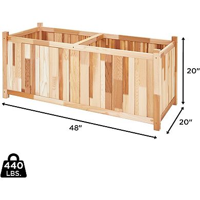 Jumbl Garden Bed, 48x20x20” Wooden Flower & Herb Planter Box