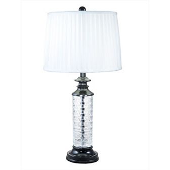 27" Black and White Contemporary Crystal Table Lamp