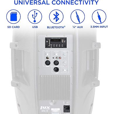LyxPro 15" Active PA Speaker System, Portable Active Bluetooth Speaker w/Equalizer