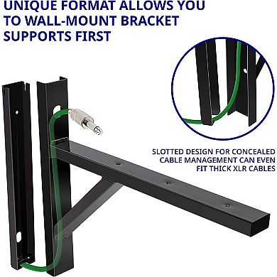 LyxPro Speaker Wall Mount Brackets, Professional PA Speakers Mount (Set of 2)