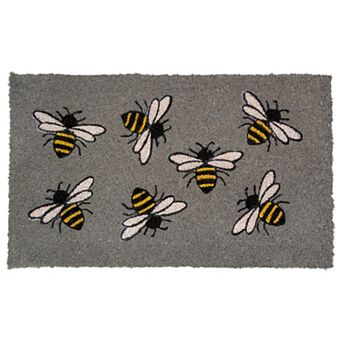 Natural Coir Outdoor Rectangular Bumble Bee Doormat 18" x 30"
