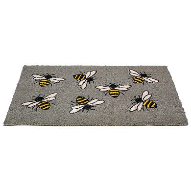Natural Coir Outdoor Rectangular Bumble Bee Doormat 18" x 30"