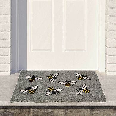 Natural Coir Outdoor Rectangular Bumble Bee Doormat 18" x 30"