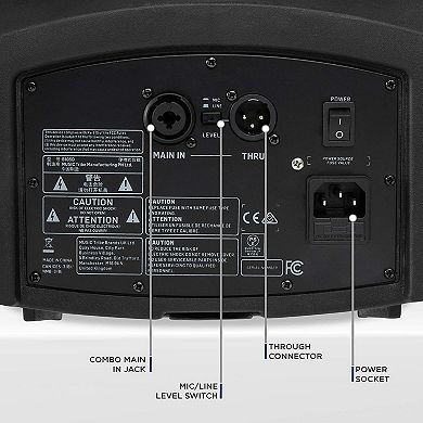 LyxPro 5.5" Small Active PA Speaker, Class-D Amplifier 3, Channel Mixer 3, Phatom Power
