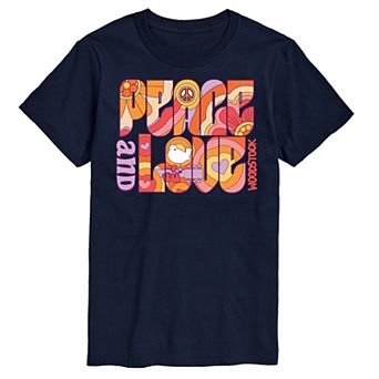 Men's Woodstock Peace And Love Graphic Tee