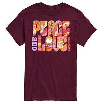 Men's Woodstock Peace And Love Graphic Tee