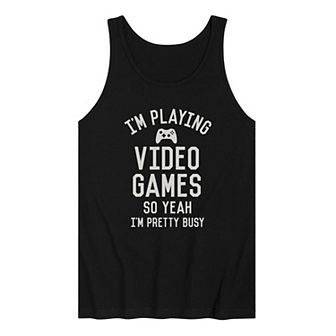 Men's I'm Playing Video Games Yeah Busy Tank Top