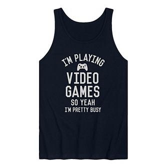Men's I'm Playing Video Games Yeah Busy Tank Top
