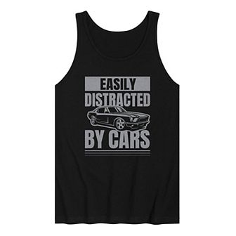 Men's Easily Distracted by Cars Tank Top
