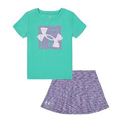 Under Armour Little Girls 2T-6X Long-Sleeve Frosted Bloom Script Logo Tee &  Printed Leggings Set