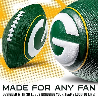 Franklin Sports NFL Greenbay Packers Football - Youth Football - Mini 8.5 Rubber Football - Perfect for Kids - Team Logos and Colors!