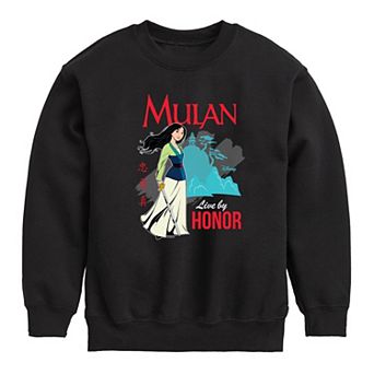 Disney's Mulan Boys Live By Honor Crew Fleece