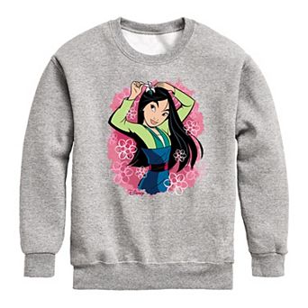 Disney's Mulan Boys Floral Watercolor Crew Fleece