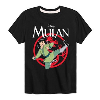 Disney's Mulan Boys 8-20 Mulan Kicking Logo Graphic Tee