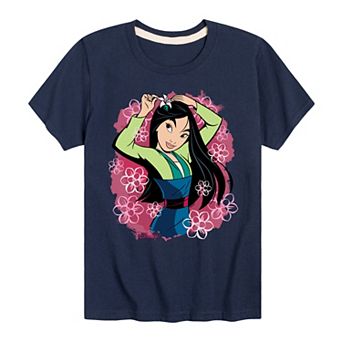 Disney's Mulan Boys 8-20 Floral Watercolor Graphic Tee