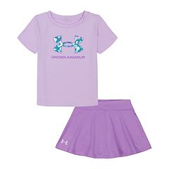 Under Armour Little Girls 2T-6X Sandstorm Short-Sleeve Solid Tee &  Abstract-Cheetah-Printed Skort Set