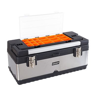 Stalwart 18-Compartment & Removable Tray Portable Tool Box