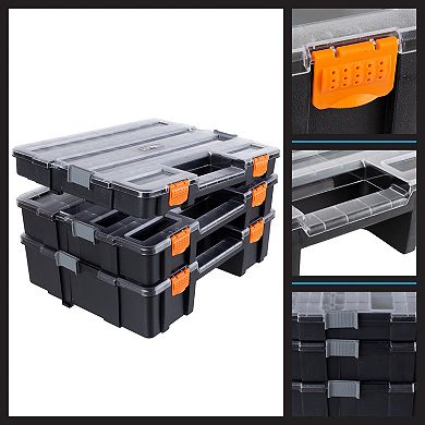 Stalwart 52 Customizable Compartment 3-in-1 Tool Box Organizer