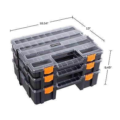 Stalwart 52 Customizable Compartment 3-in-1 Tool Box Organizer