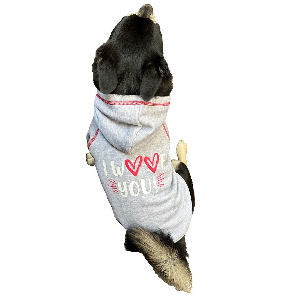 I Woof You Forever Valentine Dog Hoodie – Soft Embroidered Cozy Pup Sweatshirt